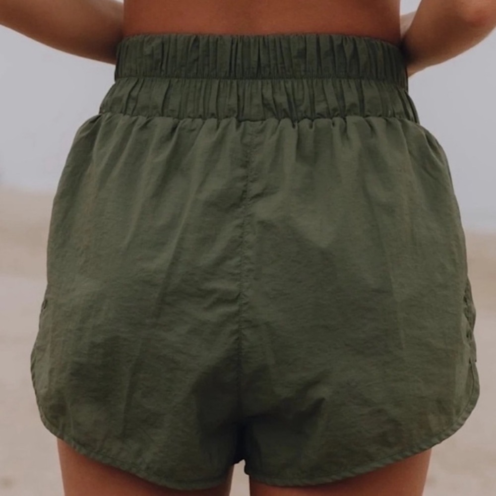 Daily Drills Bounce Shorts Olive Green Rare High Waisted Athletic Shorts M - Picture 2 of 7